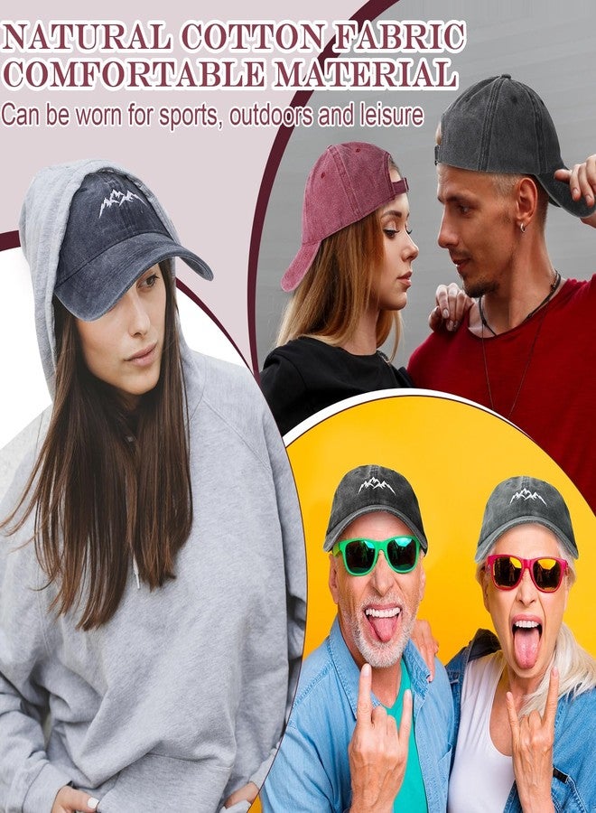 Leumoi 5 Pcs Unisex Vintage Washed Embroidered Baseball Cap Distressed Cotton Adjustable Summer Hat for Men Women Outdoor Sports - Image 4